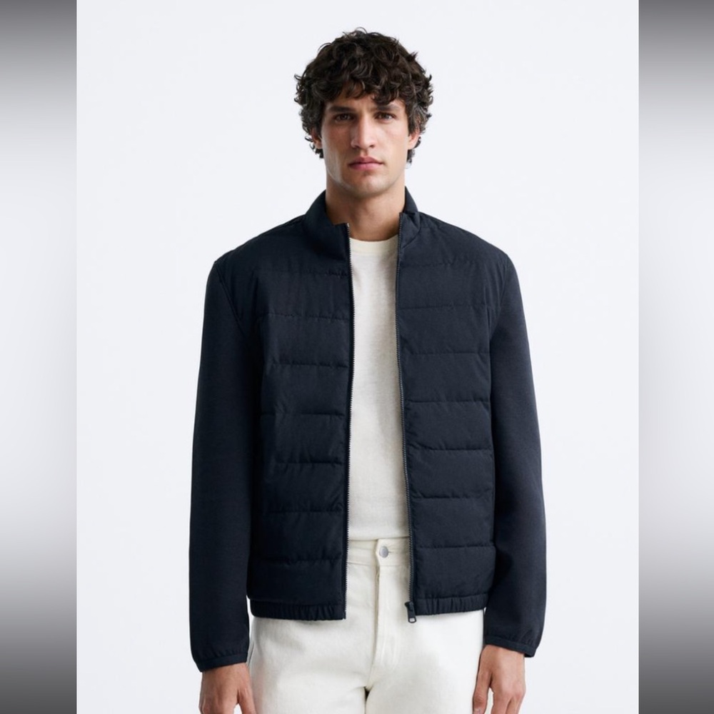 ZARA “Lightweight Puffer Jacket” size S mens NAVY